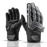ROCKBROS Winter Motorcycle Bike Gloves for Men Women Touchscreen Thermal Motorcycle Gloves with Palm Padding Windproof Cold Weather Motorcycle Gloves with Hard Knuckle Protection Thinsulate MTB Gloves