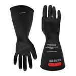 Magid M014B A.R.C. Natural Rubber Latex Class 0 Insulating Glove with Straight Cuff, Work, 14" Length, Size 9, Black (1 Pair)