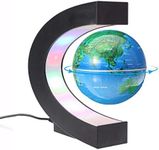 GutReise Magnetic Levitation Floating Globe World Map With LED Lights C Shape for Home School Desk Decoration Children Christmas Gift