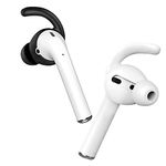 2 Pairs AirPods Anti-Slip Ear Hooks Silicone Accessories Compatible with AirPods 2 & 1 or EarPods Headphones (1Black+1White)