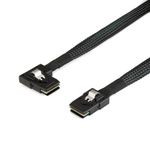 CY Ultra Slim Flat Left Angled 90 Degree Mini SAS 36pin SFF-8087 to 8087 Data Raid Cable 80cm