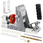 Xincere Upgraded Same-side Operation Pocket Hole Jig Kit with Addtional Slider Holder, Adjustable Full Metal All-in-One Heavy Duty Woodworking Joint Angle Jig Set Tool