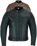 Texpeed Mens Leather Motorcycle Jac