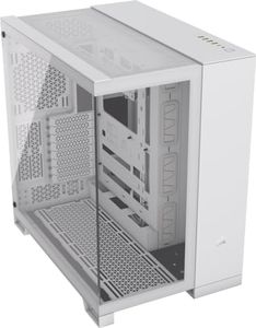 CORSAIR 6500X Mid-Tower ATX Case per PC a Doppia Camera - Vetro Temperato Panoramico - Compatibile con Scheda Madre a Connessione Inversa - Nessuna Ventola Inclusa - Bianco