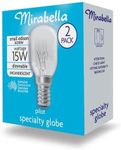 Mirabella 15W SES Pilot Dimmable Globe Bulb 2-Pieces Pack, Clear