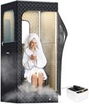 Adamson Full Size Portable Steam Sauna - Indoor Sauna Tent for Home Spa Relaxation + 2.6L 1000W Steamer + Boost Health and Recovery + Chair + Remote + Foot Massager