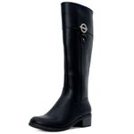 Nautica Women's Riding Boots Tall Shaft Knee High Dress Boot, Black-ginger Lily, 6