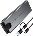 ZYRIVON M.2 NVMe SSD Enclosure, 10Gbps Tool-Free M.2 Enclosure, NVMe External Enclosure with USB A/C in 1 Cable, Aluminum Hard Drive Enclosure to USB Adapter for M and M&B Key in 2230/2242/2260/2280