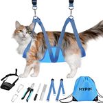Dog Grooming Hammock, Pet Grooming Harness for Dogs&Cats, Multi Hammock Restraint Bag with Adjustable Grooming Loop/Stainless D-Hooks/Nail Clippers/Trimmer/Nail File for Pet Nail Trimming, Care (XS)