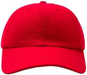 Hats for Men Classic Low Profile Adjustable Strapback 100% Cotton Dad Hats Baseball Caps for Men and Women, Red, Small-Large