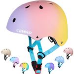 CELOID Kids Bike Helmet,Toddler Skateboard Helmets for Ages 5-6-8 Years Boys Girls,Adjustable Multi-Sport Bicycle Skateboarding Roller Skating Scooter Balance Bike Helmet,Pink Violet