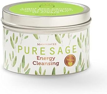 Magnifica candela 101 alla salvia bianca pura di lunga durata, 6 Oz, durata di combustione di 35 ore, biologica, completamente naturale, senza paraffina, lenisce, rilassa, ripristina corpo e mente.