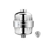 RiverSoft Sf-15F Abs Tap Filter With 15 Stage Tap Adaptors | Water Softener For Bathroom (Chrome, Metallic Finish), 28 Millimeters