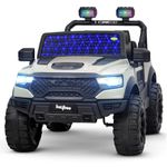 Baybee Run Battery Operated Jeep for Kids, Ride on Toy Kids Car with RGB Windshield Light & Music | Electric Jeep Battery Car | Baby Big Car for Kids to Drive 3 to 8 Years Boys Girls (Desert)