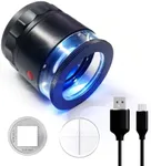 10x Loupe Magnifier Rechargeable Jewelers Loupe with UV and LED Lights, Illuminated Eye Loop Adjustable Focus Jewelry Magnifying Glass with Detachable Reticle Scale for Gemstones Identification
