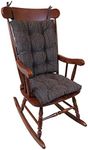 Klear Vu The Gripper Non-Slip Rocking Chair Cushion Set with Thick Padding, Includes Seat Pad & Back Pillow with Ties for Indoor Living Room Rocker, 17x17 Inches, 2 Piece Set, Chocolate