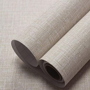 WAPANE Grasscloth Peel and Stick Wallpaper 15.7" x 78.7", Beige Faux Linen Contact Paper for Cabinets/Countertops Removable, Textured Wall Paper Self Adhesive, Vinyl Fabric Wallpaper Waterproof