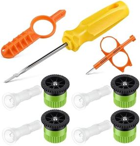 Gulfmew Sprinkler Nozzle & Adjustment Tool Kit, 4 Pack 10A Adjustable Spray Nozzles with Filters, Rotor Screwdriver and Sprinklers Key, Compatible with Hunter MP/Rain Bird Sprinkler(Yellow & Orange)