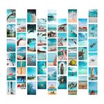 Blue Wall Collage Kit Aesthetic Room Decor - 50 PCS Summer Beach Collage Print Kit Bedroom Decor/Ocean Lover Gift Arts/Aesthetic Posters for Aesthetic Bedroom Decor for Teen Girls Room Posters (4x6)