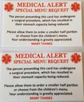 2 Pack Menu Request Card Small Meal Portion Request After Surgery Credit Card Sized Medical Gastric Band Bariatric Surgery 2 Pack Special Menu Request Card Gastic Band Must Haves