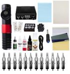 Tattoo Gizmo Complete Tattoo Kit with Stature Wireless Tattoo Pen Machine Power Supply Tattoo Cartridges and Colors