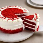 FlowerAura Hypnotizing Red Velvet Treat Delicious Cake Gift's For Birthday, Anniversery, Valentine's Day, Mother's Day, Party (0.5kg) (Same Day Delivery)