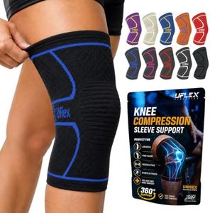 UFlex Athletics Compression Knee Brace for Women & Men Knee Sleeves Support for Sports, Running, Weightlifting, Arthritis, Meniscus Tear, ACL, Hiking, Recovery Support & Fitness Medium Blue