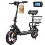 Electric Scooter with Seat, 500W Powerful Motor up to 25 Miles Range, Foldable Electric Scooter for Adults Max Speed 20 Mph, Electric Scooter for Commuting