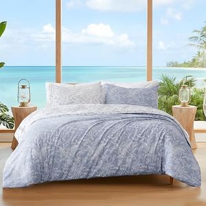 Southshore Fine Living, Inc. King Size Comforter Set, Down Alternative Floral Comforter with Matching Pillow Shams, Reversible Bedding Sets, Fits King/California, Winter Brush Blue/White