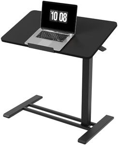 FLEXISPOT H7 PRO Mobile Standing Desk Adjustable Overbed Table Pneumatic with Wheels 90°Tiltable Portable Laptop Desk Rolling Computer Cart Foldable Bedside Table(31.5" W x 17.7" D D, Black)