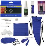 Saxophone Care Cleaning Kit - Maintenance Kit with Key Oil, Cork Grease, Swab, Cleaning Cloth, Thumb Rest, Mouthpiece Brush, and More (Random Color Cloths)