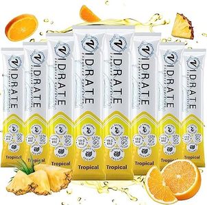 Electrolyte Powder - Tropical Flavoured Nutrient Water with Vitamins, Zero Sugar & Natural Ingredients - Hydration Drink for Office, Travel & More - ViDrate 8 Pack Electrolyte Sachets