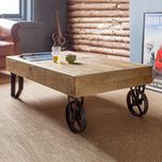 The Attic Montan Solid Wood Centre Table | Coffee Table for Living Room | Natural Matte Finish