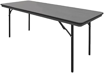 Bolero ABS Banquet Rectangular Folding Table, 1830 mm Diameter, Black
