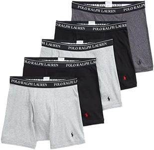 POLO RALPH LAUREN P5 Classic Fit Cotton Boxer Briefs, Grey Assorted, Large