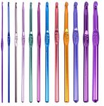 URBANMAC Aluminum Crochet Hooks Knitting Needles Set with Case (Multicolor) - 12 Pieces