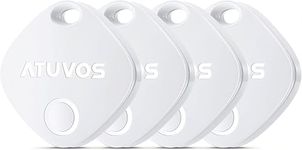 ATUVOS Air Tracker Tags-4 Pack, Bluetooth Luggage Tracker Works with Apple Find My APP (iOS Only, Not for Android), Keys Finder and Item Locator for Luggage, Backpack, Suitcases, Replaceable Battery