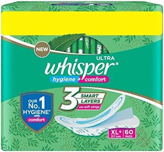 Whisper Ultra Clean Sanitary Pads for Women, XL+ 60 Pads (42+18 Pads Free)