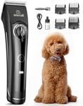 oneisall Dog Clippers for Grooming Thick Curly Hair, Low Noise with Detachable Metal Blades, Heavy Duty Dog Grooming Kit Dog Trimmer/Shaver for Pets