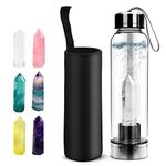 HINATAA Crystal Water Bottle, Removable Healing Natural Quartz Water Bottle, 550 ml (Clear)