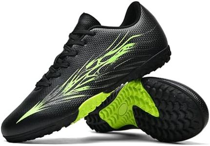lozoye Indoor Soccer Cleats Mens Womens Turf Soccer Cleats Wide Socer Shoes FG AG TF High Ankle Football Boots, 3061 Tf Black, 5.5 Women/4 Men