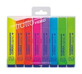 Tratto Video Highlighters, Multicoloured, 832100, Classic Colours, Pack of 8