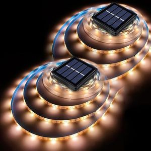 Solar LED Strip Lights Outdoor String Light Waterproof 20FT 180LED Cuttable Tape Rope Solar Lighting for Garden Path, Deck, Yard, Stair, Step, Decorative Lighting 2 Packs