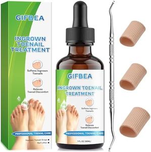 Ingrown Toenail Treatment w/Ingrown Toenail Drops Reliever & Softener,Double Sided Pedicure Nail Lifter Tool for Easy Trimming Care Thick Nail & Ingrown Toe Nail,Toenail Cleaner Kit for Men Women