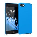 kwmobile Case Compatible with Apple iPhone SE (2022) / iPhone SE (2020) / iPhone 8 / iPhone 7 Case - TPU Silicone Phone Cover with Soft Finish - Radiant Blue