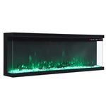 INMOZATA Electric Fire 50inch/127cm Recessed/Freestanding Electric Fireplace 3-Side Glass Display Media Wall Fire with 9 Colors Realistic LED Flame Effect Touch Remote Control & Overheat Protection