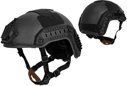 Lancer Tactical Large - X-Large Industrial ABS Plastic Constructed Maritime Helmet Adjustable Crown with 20mm Side Rail Adapter Padding NVG Shroud Bungee Retention