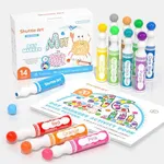 Shuttle Art Dot Markers, 14 Colors Bingo Daubers with 20 Unique Patterns of Dot Book for Toddler Art Activities, Non-Toxic Washable Coloring Markers for Preschool Kids Learning