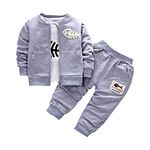 BINIDUCKLING Newborn Baby Boys Coat + Pants + Shirts Clothes Sets Toddlers Casual 3 Pieces Outfits, 12-18 Months, Grey