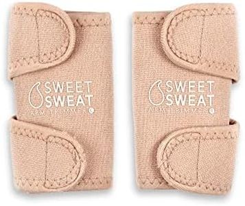 Sports Research Sweet Sweat Arm Trimmers for Men & Women | Increases Heat & Sweat Production to The Bicep Area | Includes Mesh Carrying Bag (Stone, Small)